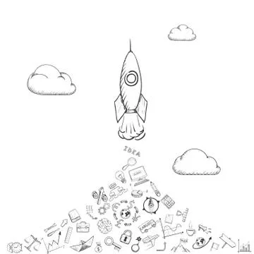 Rocket is flying 스톡 일러스트