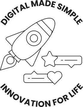 A rocket is flying in the sky with a heart and stars Stock Illustration