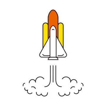 Rocket flying to the sky Stock Illustration