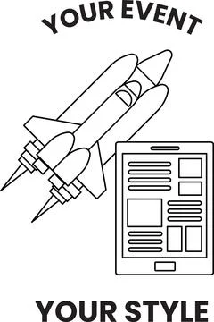 A rocket is flying in the sky Stock Illustration