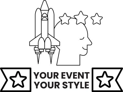 A rocket is flying in the sky with a man's head in the middle Stock Illustration