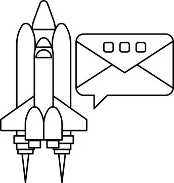 A rocket is flying in the sky with a message on it Stock Illustration