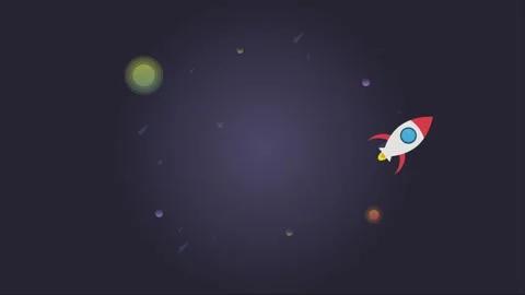 Rocket flying in space animation video Vídeo Stock 294050989