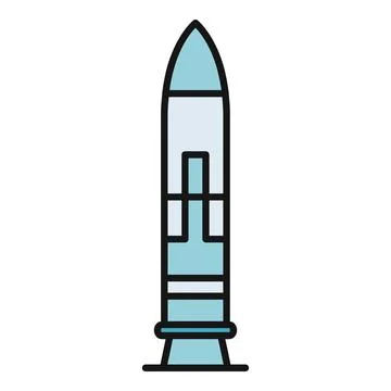 Rocket flying into space icon illustration Illustrazione stock