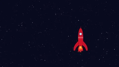 Rocket flying in space Stock Illustration