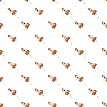 Rocket flying into space seamless pattern graphic Stock Illustration