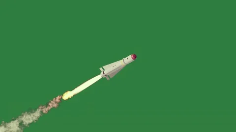 A rocket is flying through the air Stock Footage 337029149