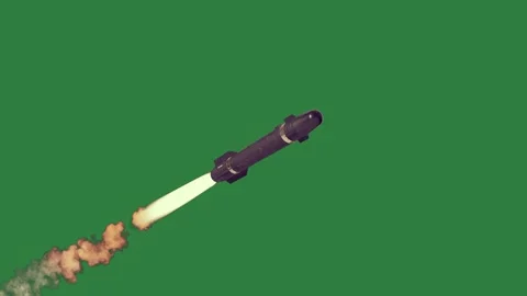 A rocket is flying through the air Stock Footage 337029161