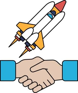 A rocket is flying through the air Stock Illustration