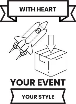 A rocket is flying through the sky with a box below it Stock Illustration