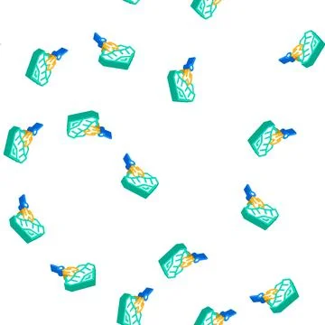 Rocket form kite isometric icon seamless pattern Stock Illustration