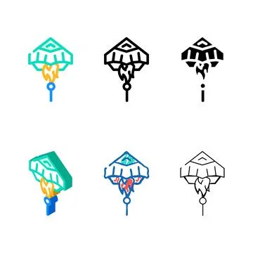 Rocket form multipack kite color icon vector Stock Illustration