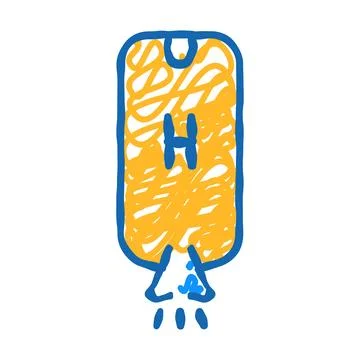 Rocket fuel hydrogen icon doodle illustration Stock Illustration