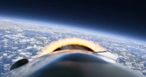 Rocket fuel tank separation flying after launch animation. Daylight. Stock Footage 125569552