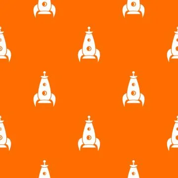 Rocket futuristic pattern vector orange Illustrazione stock