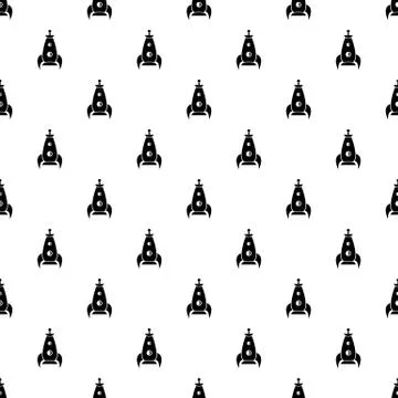 Rocket futuristic pattern vector seamless Stock Illustration