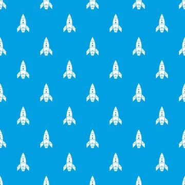 Rocket galaxy pattern seamless blue Stock Illustration
