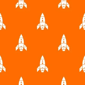 Rocket galaxy pattern vector orange Stock Illustration