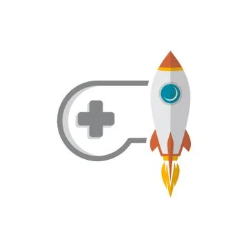 Rocket game console turbo speed joystick controller Stock Illustration
