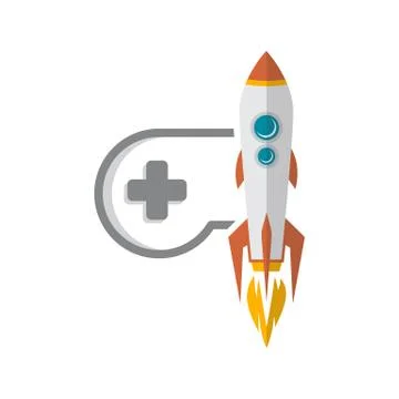 Rocket game console turbo speed joystick controller Stock Illustration