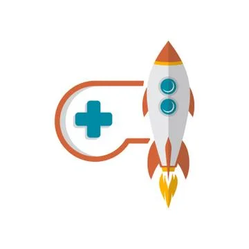 Rocket game console turbo speed joystick controller Stock Illustration
