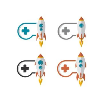 Rocket game console turbo speed joystick controller Stock Illustration