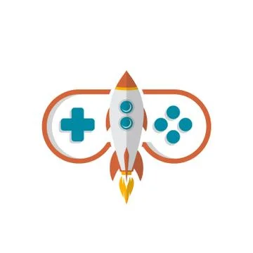 Rocket game console turbo speed joystick controller Stock Illustration