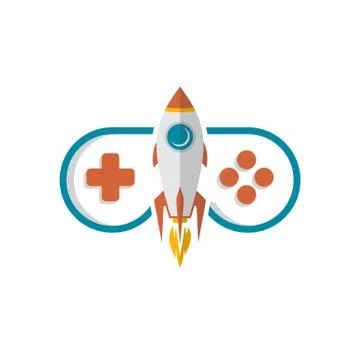 Rocket game console turbo speed joystick controller Stock Illustration