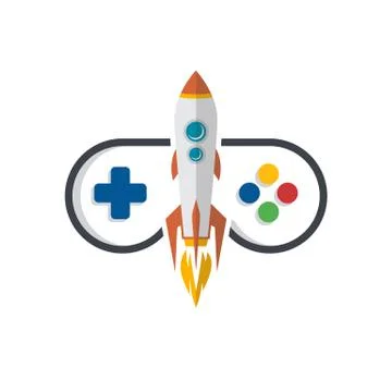 Rocket game console turbo speed joystick controller Stock Illustration