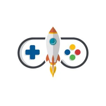 Rocket game console turbo speed joystick controller Stock Illustration