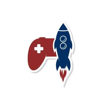 Rocket game console turbo speed joystick controller Stock-Illustration