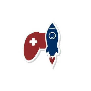 Rocket game console turbo speed joystick controller Stock Illustration