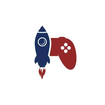 Rocket game console turbo speed joystick controller Stock Illustration