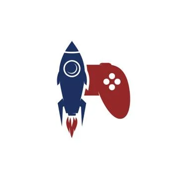 Rocket game console turbo speed joystick controller Stock Illustration