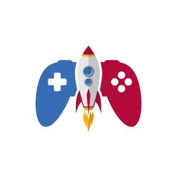 Rocket game console turbo speed joystick controller Stock Illustration