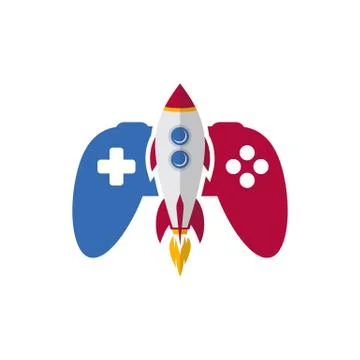 Rocket game console turbo speed joystick controller Stock Illustration