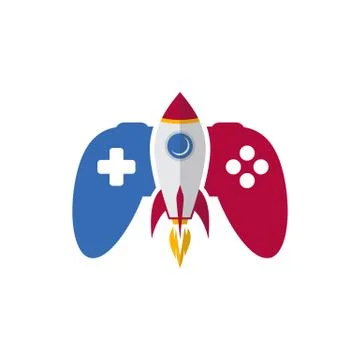 Rocket game console turbo speed joystick controller Stock Illustration