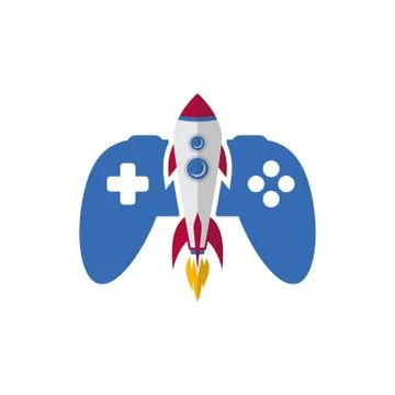 Rocket game console turbo speed joystick controller Stock Illustration