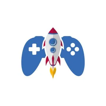 Rocket game console turbo speed joystick controller Stock Illustration