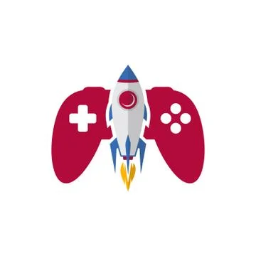Rocket game console turbo speed joystick controller Stock Illustration