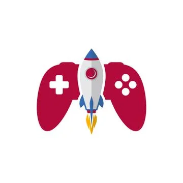 Rocket game console turbo speed joystick controller Stock Illustration