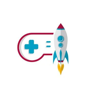 Rocket game console turbo speed joystick controller Stock Illustration