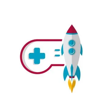 Rocket game console turbo speed joystick controller Stock Illustration