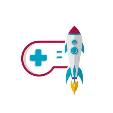 Rocket game console turbo speed joystick controller Stock Illustration