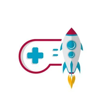 Rocket game console turbo speed joystick controller Stock-Illustration