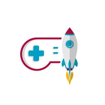 Rocket game console turbo speed joystick controller Stock Illustration