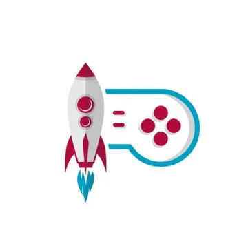 Rocket game console turbo speed joystick controller Stock Illustration