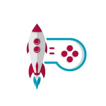 Rocket game console turbo speed joystick controller Stock Illustration