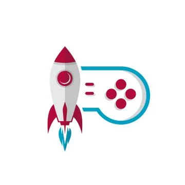 Rocket game console turbo speed joystick controller Stock Illustration