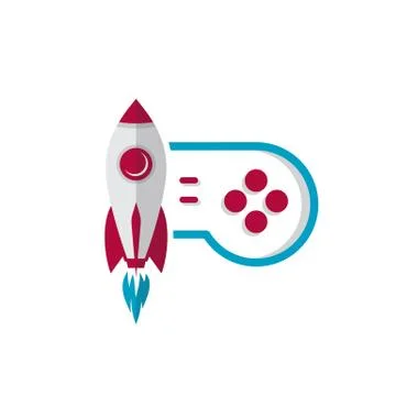 Rocket game console turbo speed joystick controller Stock Illustration